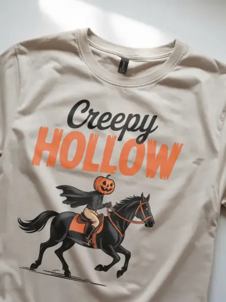 lifestyle – wearing vintage headless horseman t-shirt outdoors