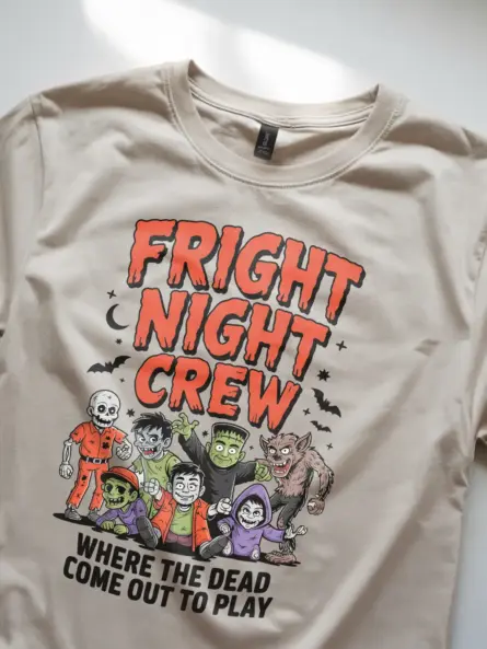 Epic Fright Night Crew Halloween T-Shirt with Classic Monsters - Image 8