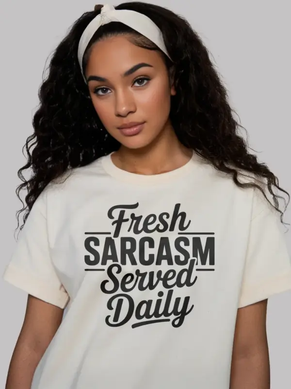 natural Shirt Fresh Sarcasm Served Daily Sarcasm Served Daily T-Shirt Lifestyle Shot
