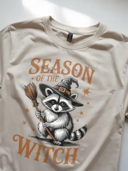 Charming Witchcore Raccoon T-Shirt – Season of the Witch Fall Tee - Image 8