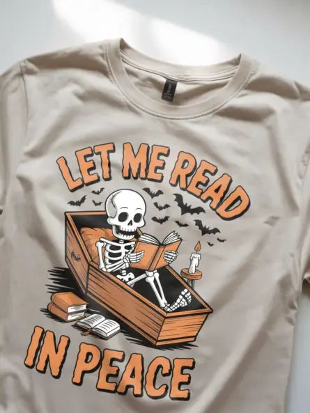 natural lifestyle – introvert Halloween shirt – skeleton reading t-shirt
