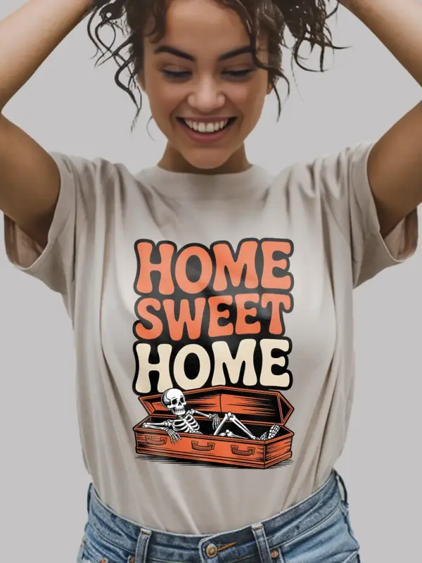 Natural lifestyle – gothic introvert shirt coffin skeleton homebody t-shirt natural