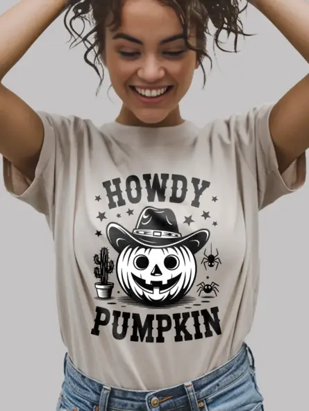 Natural lifestyle – funny Western pumpkin Halloween tee for fall natural