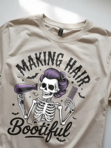 Funny Skeleton Hairdresser Halloween T-Shirt for Stylists - Image 11