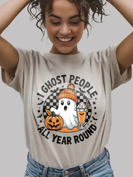 Introvert Ghost T-Shirt – Funny I Ghost People All Year Round Tee - Image 6