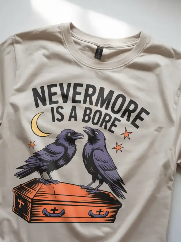 lnatural ifestyle – funny literary Halloween shirt – gothic raven literary pun t-shirt