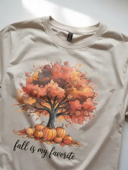 Artistic Autumn Tree Shirt – Fall Is My Favorite Watercolor Tee - Image 8