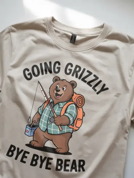 Funny Bear Fishing Shirt – Hilarious Outdoor Camping Tee - Image 9