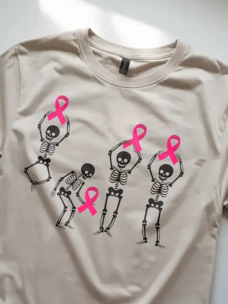 Black Skeleton Breast Cancer Shirt – Funny Pink Ribbon Awareness Tee - Image 9