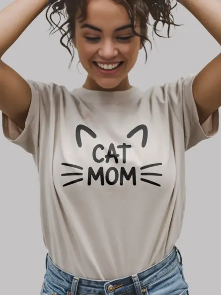Minimalist Cat Mom T-Shirt – Cute Gift for Pet Lovers & Moms - Image 9