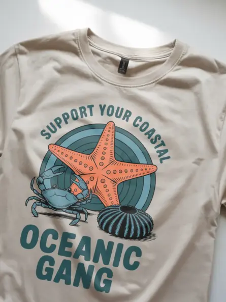 Bold Coastal T-Shirt – Oceanic Gang Sea Life Graphic Tee - Image 8