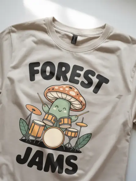 Cottagecore Mushroom T-Shirt Forest Jams Design - Image 8