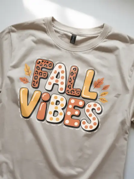 Trendy Fall Vibes T Shirt – Leopard & Polka Dot Autumn Top - Image 8