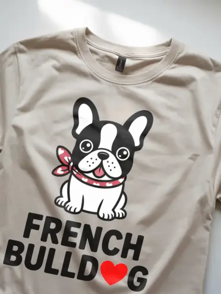 French Bulldog Shirt – Kawaii Dog Mom Gift Tee with Heart Scarf - Image 8