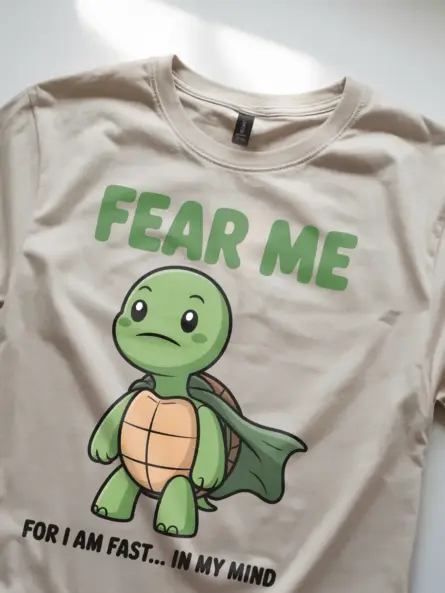 Funny Turtle T-Shirt – Fear Me I Am Fast Graphic Tee - Image 8