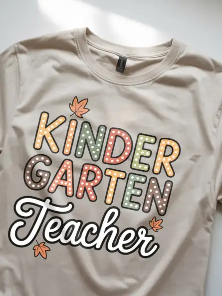 Kindergarten Teacher Shirt – Cute Fall Maple Leaf Design Tee - Image 8