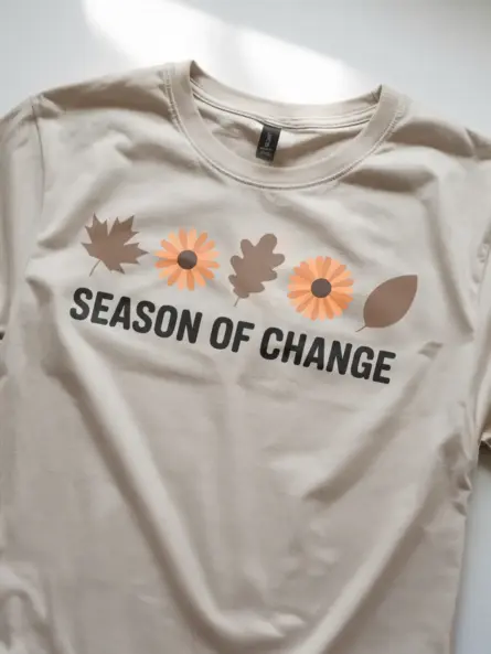 Minimalist Nature Shirt – Season of Change Fall Quote Tee - Image 8