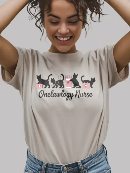 Funny Nurse Cat Shirt – Onclawlogy Design for Oncology Nurses - Image 9