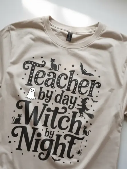 Teacher by Day Witch by Night Shirt – Funny Halloween Tee for Educators - Image 8
