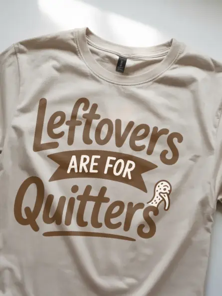 Thanksgiving Funny T-Shirt – “Leftovers Are for Quitters” Minimalist Tee - Image 8