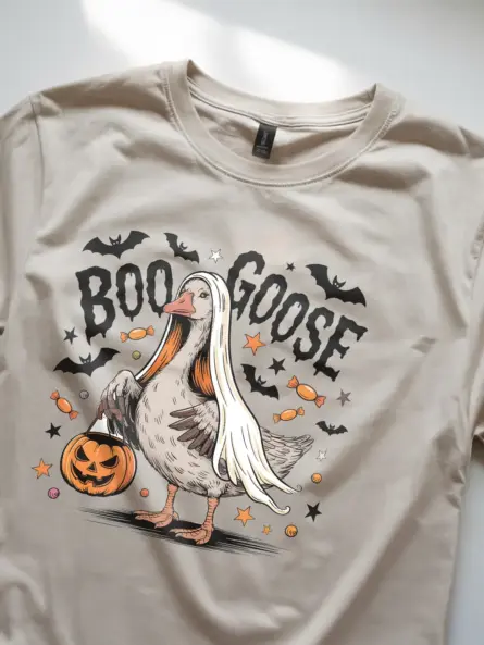 Spooky Goose T-Shirt – Funny BOO GOOSE Halloween Tee - Image 11