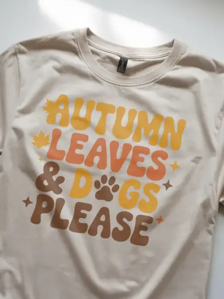 Retro Autumn Dog Mom Shirt Cozy Leaves and Paws Tee - Image 8