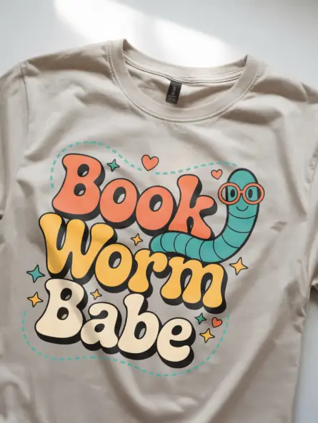 Retro Bookworm T-Shirt for Readers – Cute & Quirky Vintage Design - Image 5