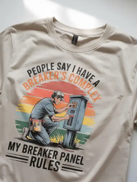Breaker Panel T-Shirt for Electricians – Funny Vintage Electrical Engineer Tee - Image 9