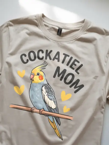 Cute Cockatiel Mom T-Shirt for Bird Lovers - Image 11