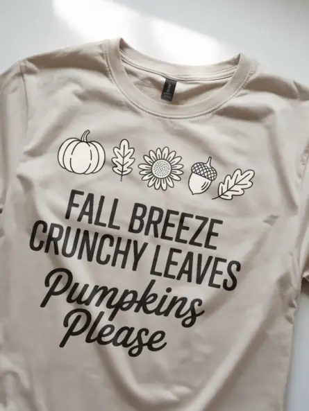 Minimalist Crunchy Leaves Shirt – Cozy Fall Breeze Graphic Tee - Image 8