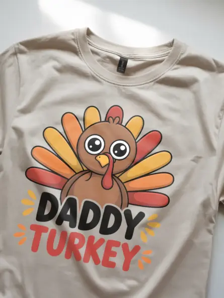 Daddy Turkey Shirt Funny Thanksgiving Tee for Dads - Image 8