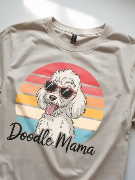 Doodle Mama T-Shirt for Dog Moms – Retro Style Pet Parent Apparel - Image 5