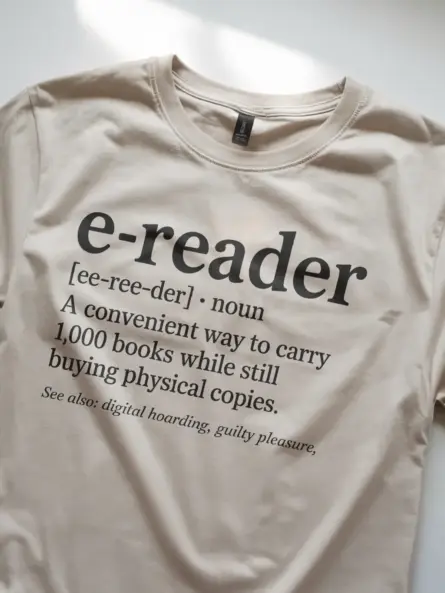 Clever E-Reader Definition T-Shirt – Funny Book Hoarder Tee for Kindle Fans - Image 8