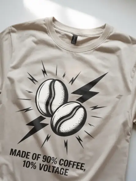 Electrician Coffee T-Shirt – 90% Coffee, 10% Voltage - Image 8