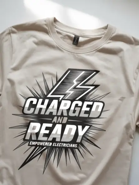 Charged and Ready Empowered Electrician T-Shirt - Image 9