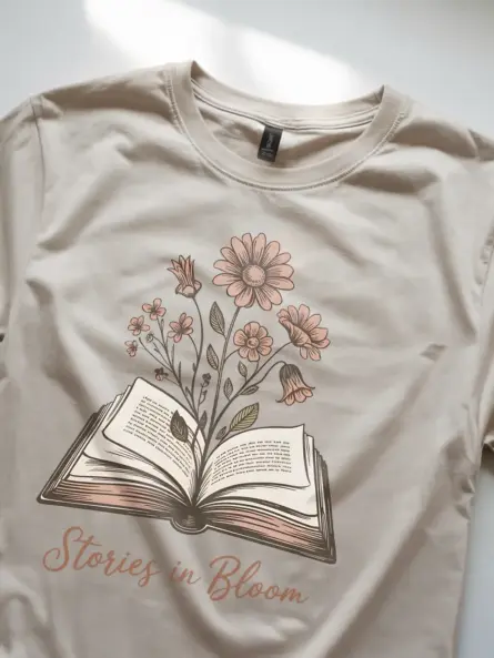 Stories in Bloom Floral Book Lover T-Shirt - Image 8