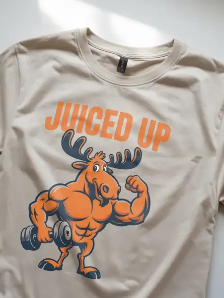 Funny Animal Workout Shirt – Juiced Up Moose Graphic Gym Tee - Image 8