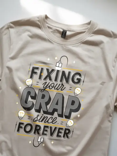 Fixing Your Crap Funny Electrician T Shirt - Image 8