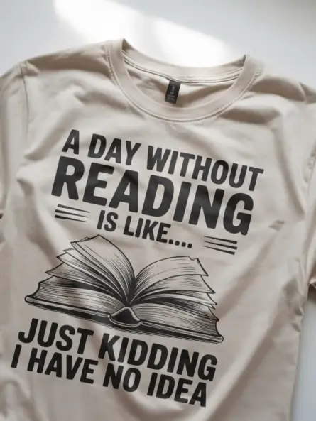 Funny Reading T-Shirt for Book Lovers – A Day Without Reading Quote Tee - Image 8