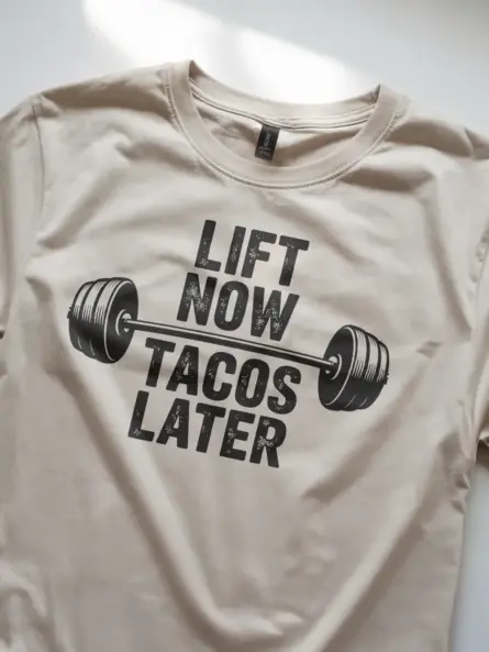 Lift Now Tacos Later Funny Taco Gym T-Shirt - Image 9