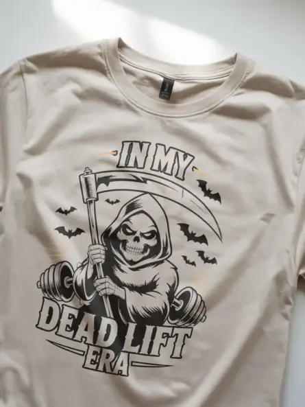 Grim Reaper Deadlift T-Shirt – Funny Powerlifting Gym Shirt for Halloween - Image 8