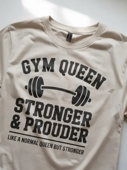 Empowering Gym Queen T-Shirt – Stronger and Prouder Graphic Tee for Women - Image 8