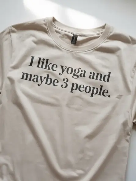I Like Yoga and Maybe 3 People Shirt – Witty Minimalist Tee for Introverts - Image 8