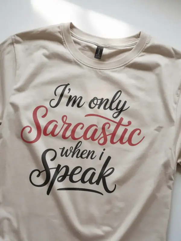 natural flatlay Shirt Lifestyle – I’m Only Sarcastic When I Speak – sarcastic quote t-shirt