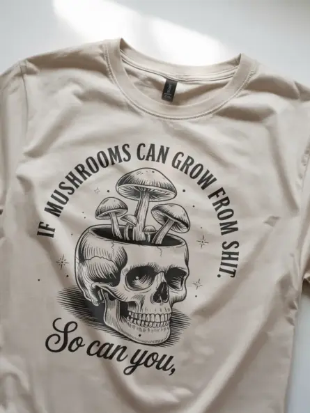 natural lifestyle image if mushroom can grow funny mushroom skull shirt