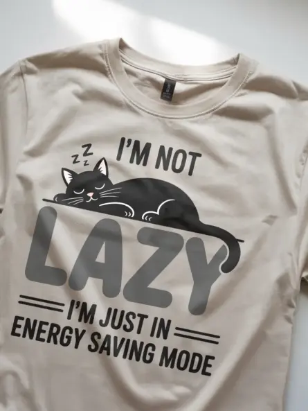 Not Lazy Shirt – Funny Cat Energy Saving Mode Tee for Introverts - Image 8