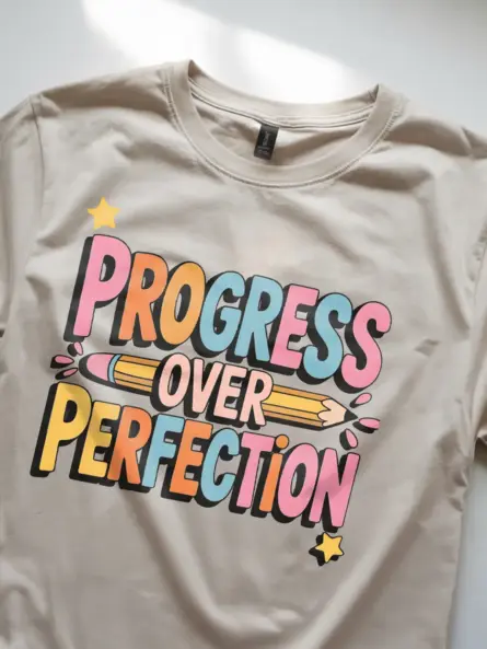 Whimsical Kindergarten Teacher Shirt – Progress Over Perfection Tee - Image 8