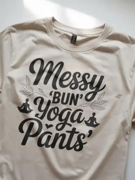 Messy Bun Yoga Pants T-Shirt for Moms - Image 8