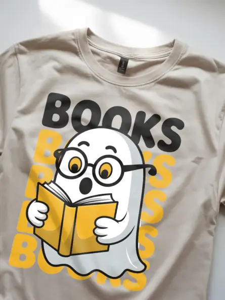 Adorable Reading Ghost Shirt – Cute Halloween Tee for Book Lovers - Image 8