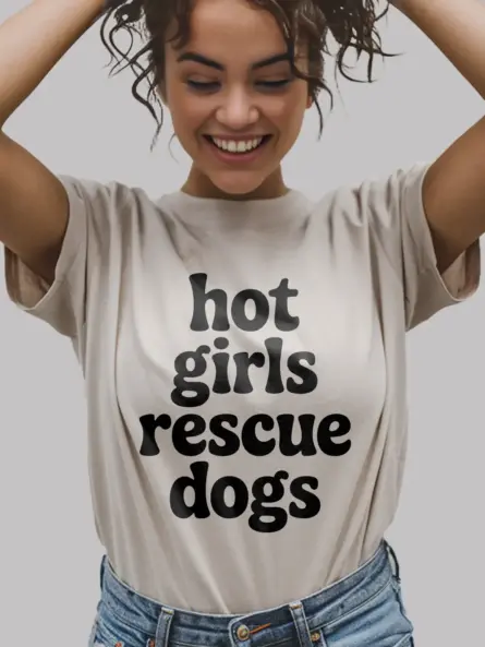 Rescue Dog Mom Shirt – Funny Hot Girls Rescue Dogs Minimalist Tee - Image 8